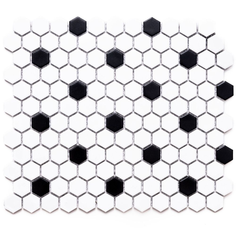 Black and White Hexagon Tile